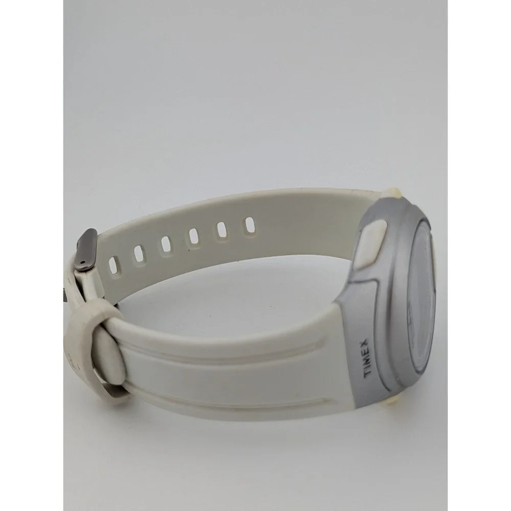 Timex Ironman Triathlon Digital Watch Men‎ 40mm Case 10 Lap White- New Battery